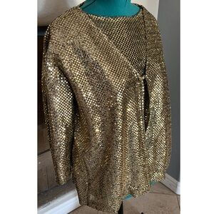 Vintage Gold Disc Plus Size Blouse